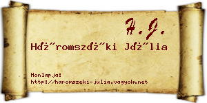 Háromszéki Júlia névjegykártya