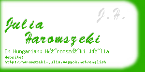 julia haromszeki business card